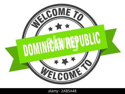 Dominican Republic stamp. welcome to Dominican Republic green sign Stock Vector