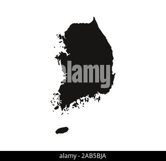 South Korea map on white background. Vector illustration. Stock Vector