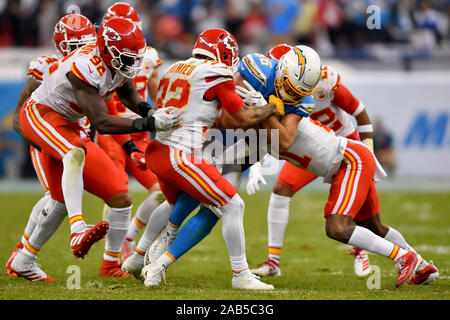 Kansas City Chiefs' Daniel Sorensen carries the ball during an NFL football  game against the Los Angeles Chargers, Sunday, Sept. 24, 2017, in Carson,  Calif. (AP Photo/Jae C. Hong Stock Photo - Alamy