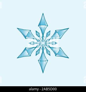 Snowflake Crystal Cartoon Style Stock Vector