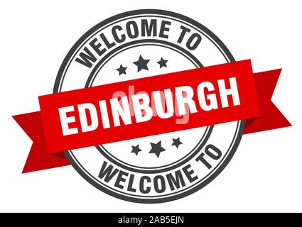 Edinburgh stamp. welcome to Edinburgh red sign Stock Vector