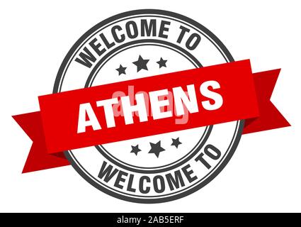 Athens stamp. welcome to Athens red sign Stock Vector