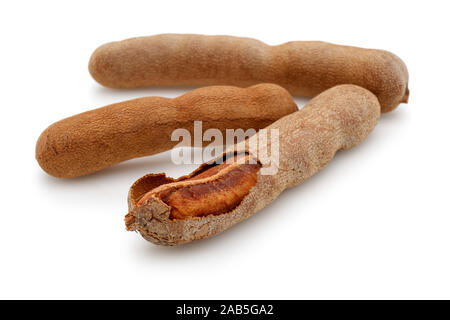 Fresh tamarind fruit isolated on white background Stock Photo