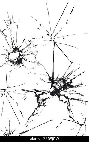 Broken glass seamless vector pattern,grunge effect isolated on white background Stock Vector