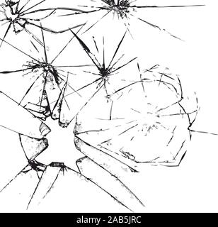 Broken glass seamless vector pattern,grunge effect isolated on white background Stock Vector