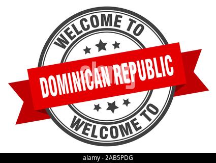 Dominican Republic stamp. welcome to Dominican Republic red sign Stock Vector