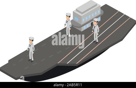 Aircraft carrier icon, isometric style Stock Vector