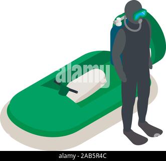 Diving icon, isometric style Stock Vector