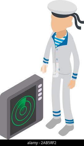 Sailor icon, isometric style Stock Vector