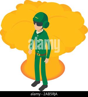 Aircraft marshall icon, isometric style Stock Vector