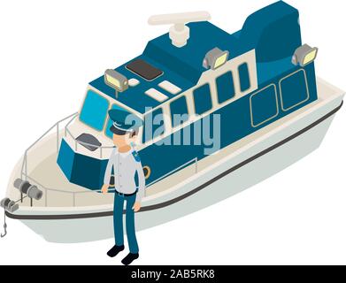 Warship icon, isometric style Stock Vector
