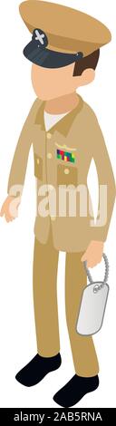 Officer icon, isometric style Stock Vector