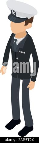 Captain icon, isometric style Stock Vector