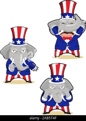 republican elephant uncle sam Stock Vector