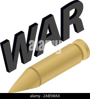 War symbol icon, isometric style Stock Vector