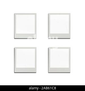 An illustration of four empty photo frames Stock Photo