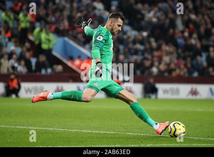 Newcastle United goalkeeper Martin Dubravka during the Premier League match at Villa Park, Birmingham. Stock Photo