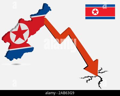 North Korea and USA flags Handshake vector illustration Eps 10. Stock Vector