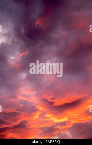 colorful storm sunset clouds Stock Photo