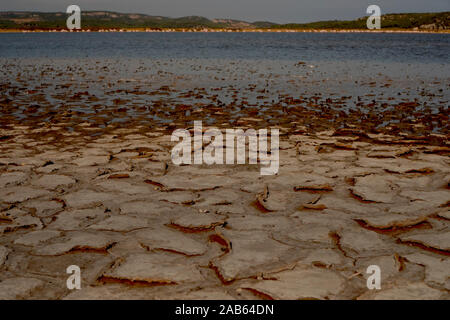 Dried cracked patterns in the mud earth Stock Photo