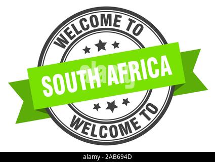 South Africa stamp. welcome to South Africa green sign Stock Vector