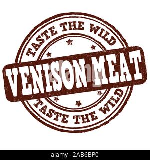 Venison meat grunge rubber stamp on white, vector illustration Stock Vector