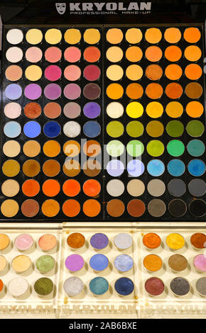 MELBOURNE, AUSTRALIA -12 JUL 2019- View of colorful professional make-up from Kryolan at a store in downtown Melbourne. Stock Photo