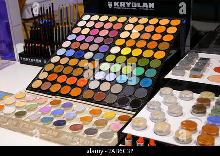 MELBOURNE, AUSTRALIA -12 JUL 2019- View of colorful professional make-up from Kryolan at a store in downtown Melbourne. Stock Photo