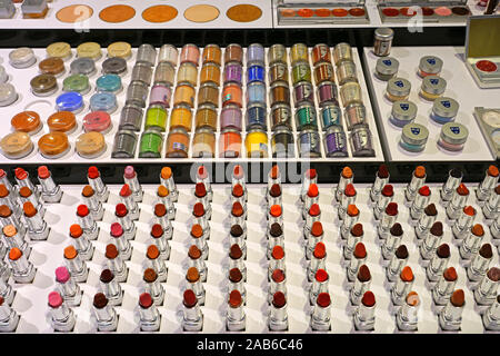 MELBOURNE, AUSTRALIA -12 JUL 2019- View of colorful professional make-up from Kryolan at a store in downtown Melbourne. Stock Photo