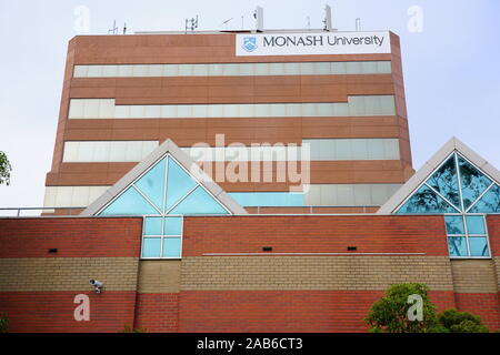 MELBOURNE, AUSTRALIA -12 JUL 2019- View of the campus of Monash University, founded in 1958, Monash,  the university with the largest student body in Stock Photo