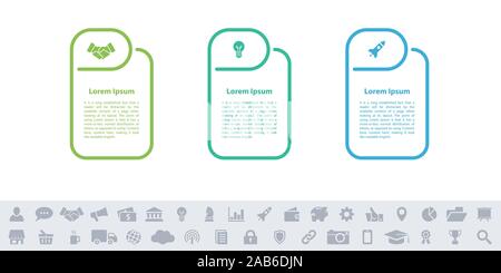 Business infographic design template with 3 steps or options using for process diagram, workflow layout, flow chart, infograph and banner Stock Vector