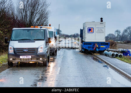 The outskirts of flood hit village of Fishlake near Doncaster South Yorkshire. Stock Photo