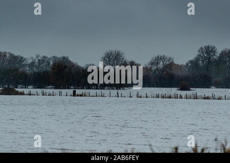 The outskirts of flood hit village of Fishlake near Doncaster South Yorkshire. Stock Photo