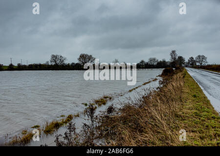 The outskirts of flood hit village of Fishlake near Doncaster South Yorkshire. Stock Photo