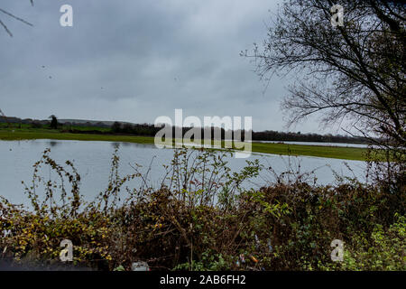 The outskirts of flood hit village of Fishlake near Doncaster South Yorkshire. Stock Photo