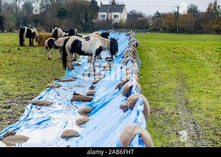 The outskirts of flood hit village of Fishlake near Doncaster South Yorkshire. Stock Photo