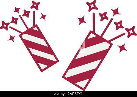 firework rockets flat style icons Stock Vector