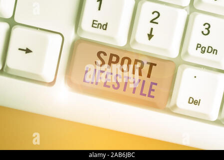 Handwriting text writing Sport Lifestyle. Conceptual photo athletic lifestyle to get healthy and full of happiness Stock Photo