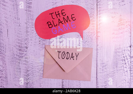 Handwriting Text the Blame Game. Concept Meaning a Situation when People  Attempt To Blame One Another Stock Illustration - Illustration of  accusation, blessed: 125563212