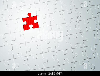 An illustration of a puzzle missing one piece Stock Photo