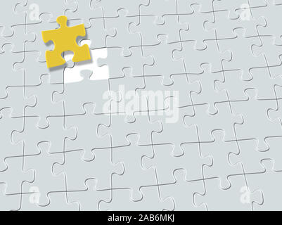 An illustration of a puzzle missing one piece Stock Photo