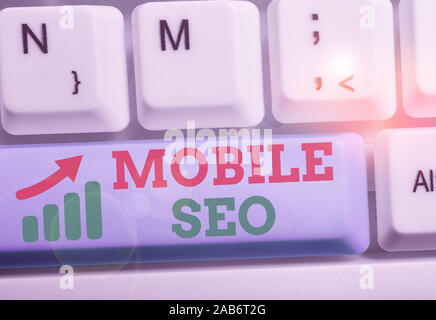 Handwriting text Mobile Seo. Conceptual photo process of optimizing a website to rank for mobile searches Stock Photo