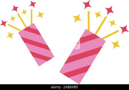 firework rockets flat style icons Stock Vector