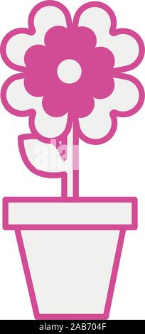beautiful flower and leafs in ceramic pot and crown Stock Vector Image ...