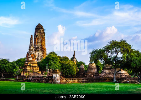 Ayutthaya, Thailand  - Oct 29, 2019: Ayutthaya Historical Park is a historic site that has been registered as a World Heritage Site from Unesco.