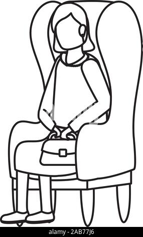 cute grandmother seated in sofa character Stock Vector Image & Art - Alamy