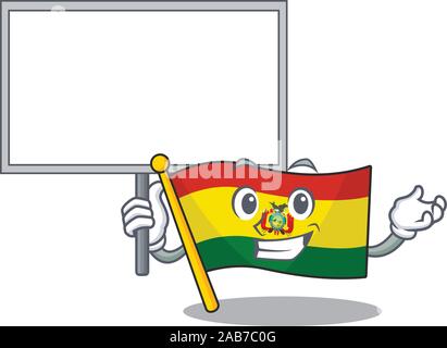 Smiling flag guatermala cute cartoon style Bring board Stock Vector