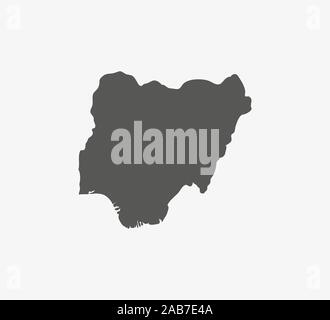 Nigeria on white background. Vector illustration. gray. Stock Vector