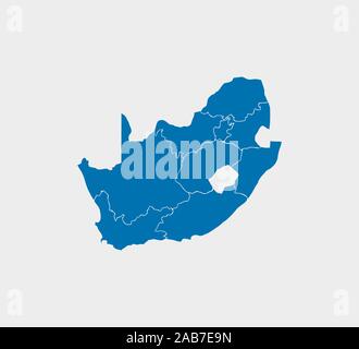 South Africa Map, states border map. Vector illustration. Stock Vector