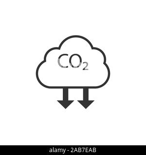 carbon dioxide, ecology, cloud icon. Vector illustration, flat design. Stock Vector